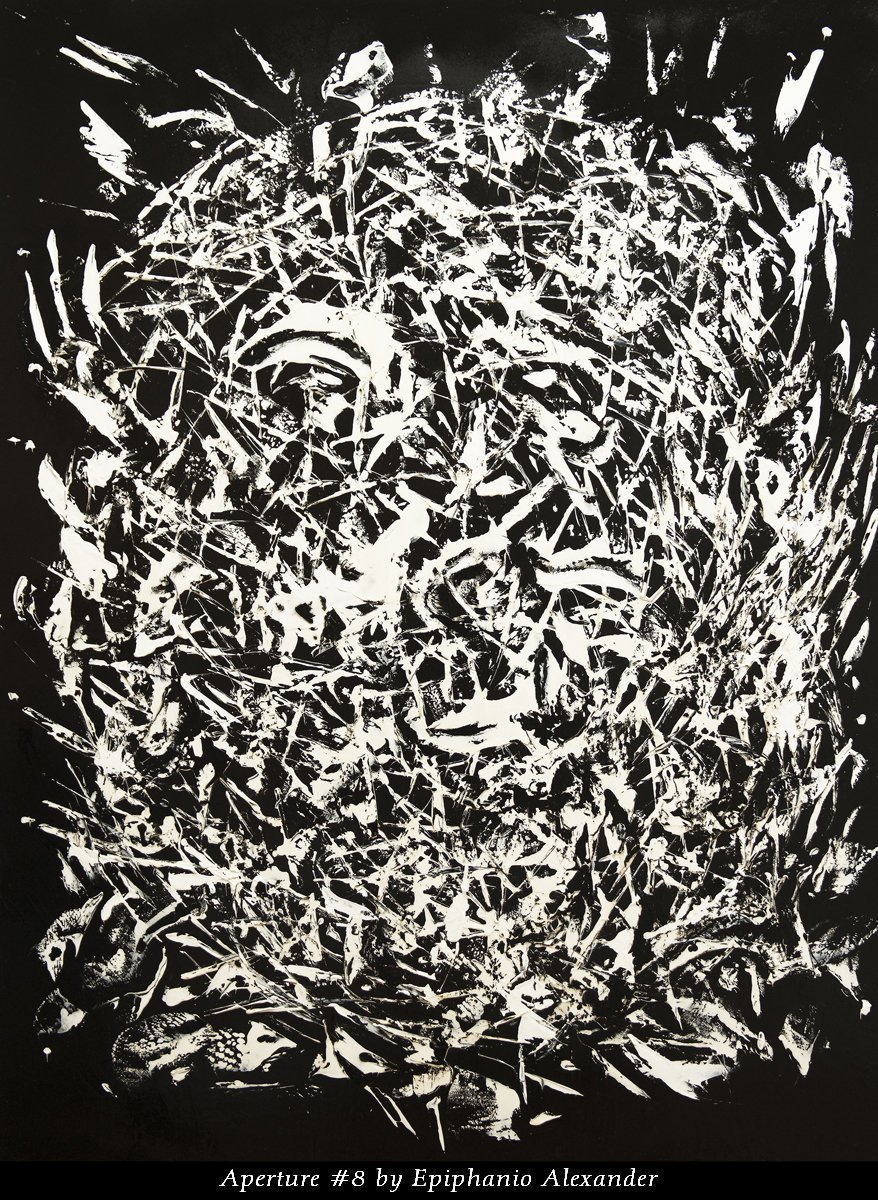 Aperture #8 by Epiphanio Alexander. 36″x 48″ Oil impasto on Board with UV Gloss Varnish.